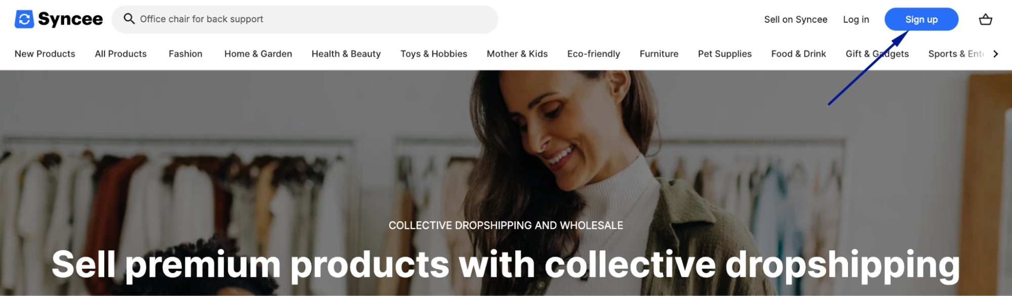 Go to Syncee.com and sign up for a free account